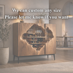 Geometric Wine Cabinet – Solid Wood Storage Cabinet for Living or Dining Room