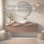 Floating Bathroom Vanity – Solid Wood Vanity with Sculpted Front