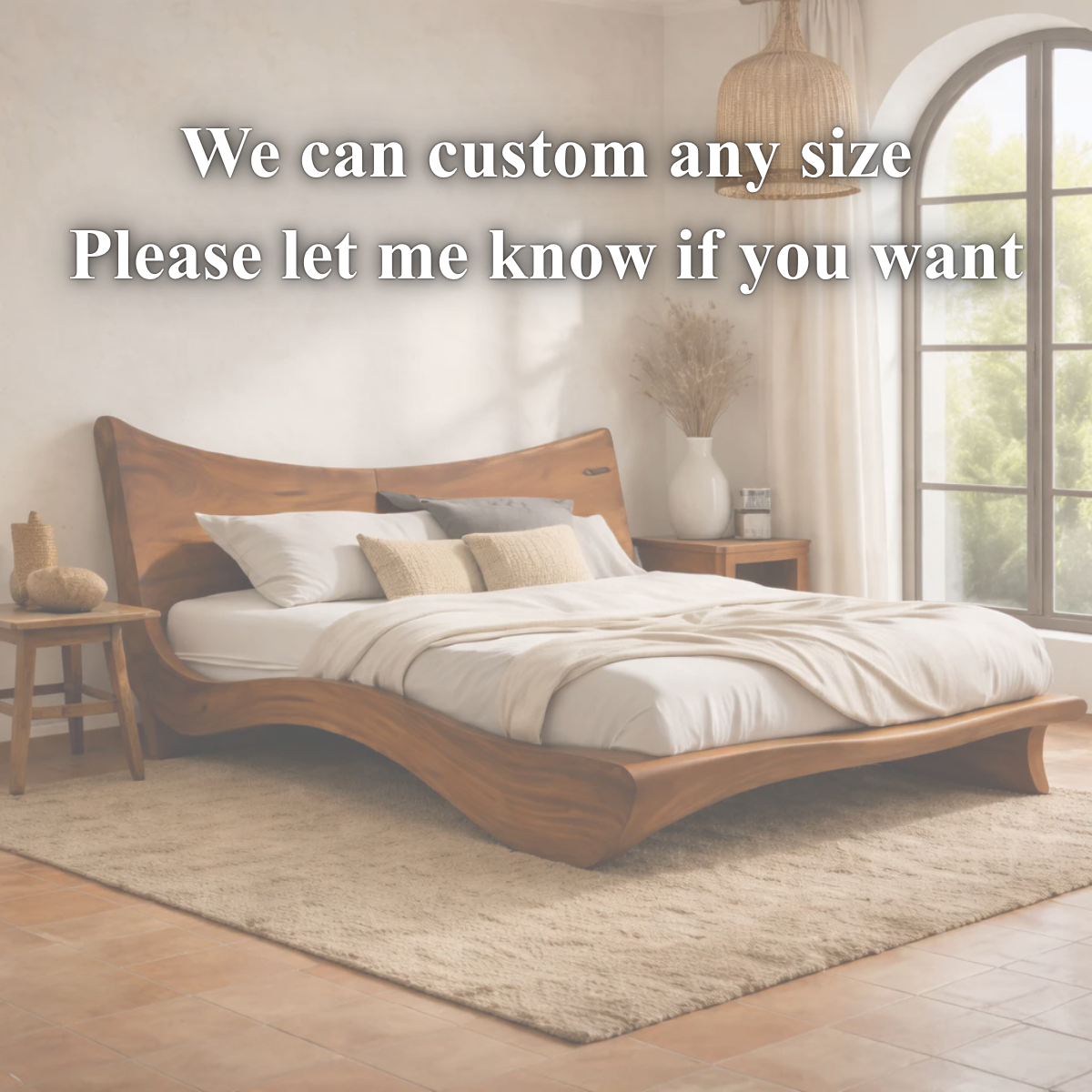 Modern Solid Wood Platform Bed Frame – Low Profile for Contemporary Bedroom