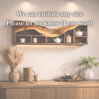 Curved Floating Shelf – Sculptural Solid Wood Wall Shelf with Storage
