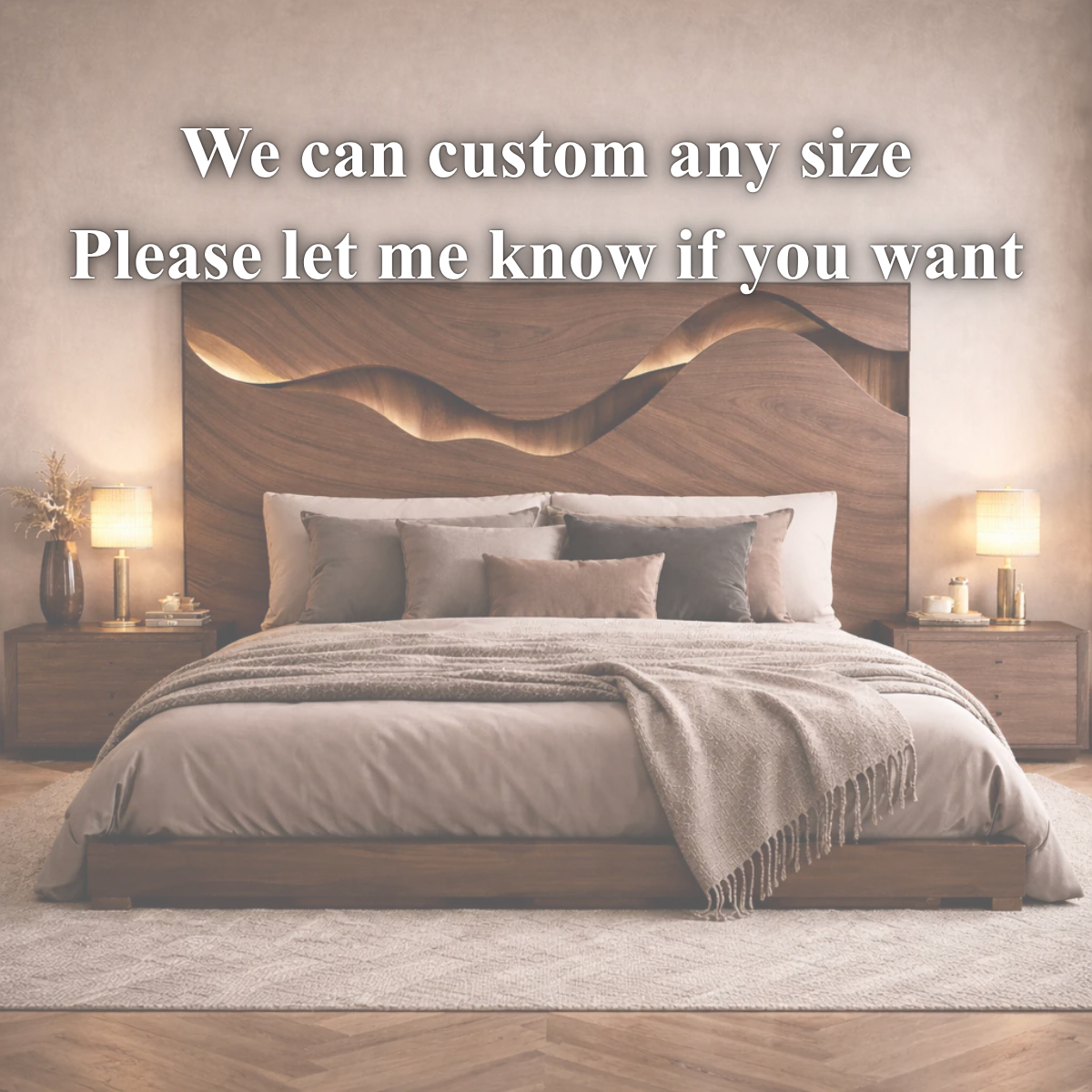 Sculptural Wooden Bed – Modern Bed with Statement Headboard