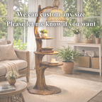 Tree Branch Floor Lamp – Solid Wood Standing Light with Shelves for Living Room Decor