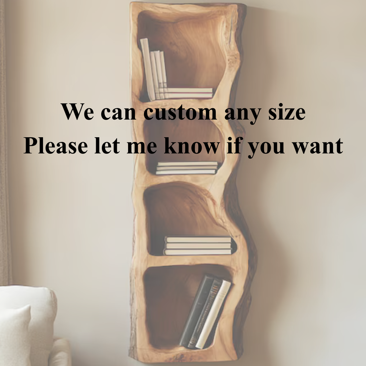 Organic Wall Shelf – Solid Wood Display Shelf for Home Decor