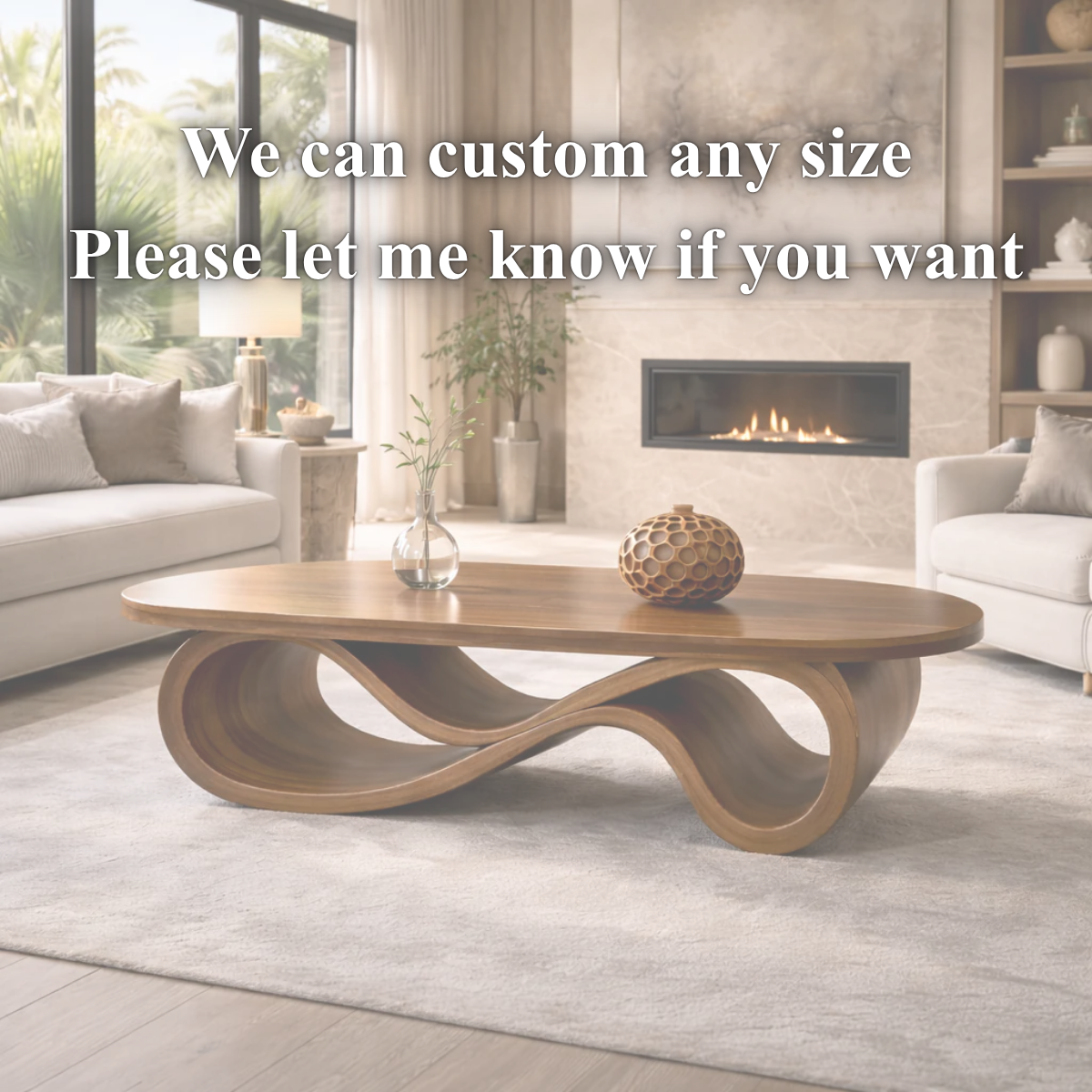 Infinity Loop Coffee Table – Sculptural Solid Wood Table for Luxury Living Room