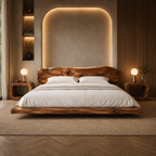 Live Edge Bed Frame – Solid Wood Bed with Natural Headboard