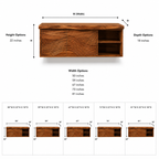 Wave Carved Wood Bathroom Vanity – Solid Wood Floating Sink Cabinet with Open Storage for Bathroom Decor