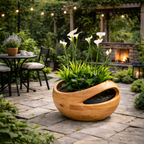 Sculptural Planter – Handcrafted Solid Wood Planter for Indoor and Outdoor Decor