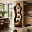 Sculptural Wine Cabinet – Solid Wood Bottle Storage Cabinet