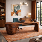 Sculptural Desk – Handmade Solid Wood Desk for Executive Office