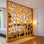 Tree Pattern Room Divider – Solid Wood Modern Panel for Living Room Decor