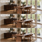 Oval Wood Dining Table Set – Solid Wood Dining Room Table with Chairs for Coastal Home Decor