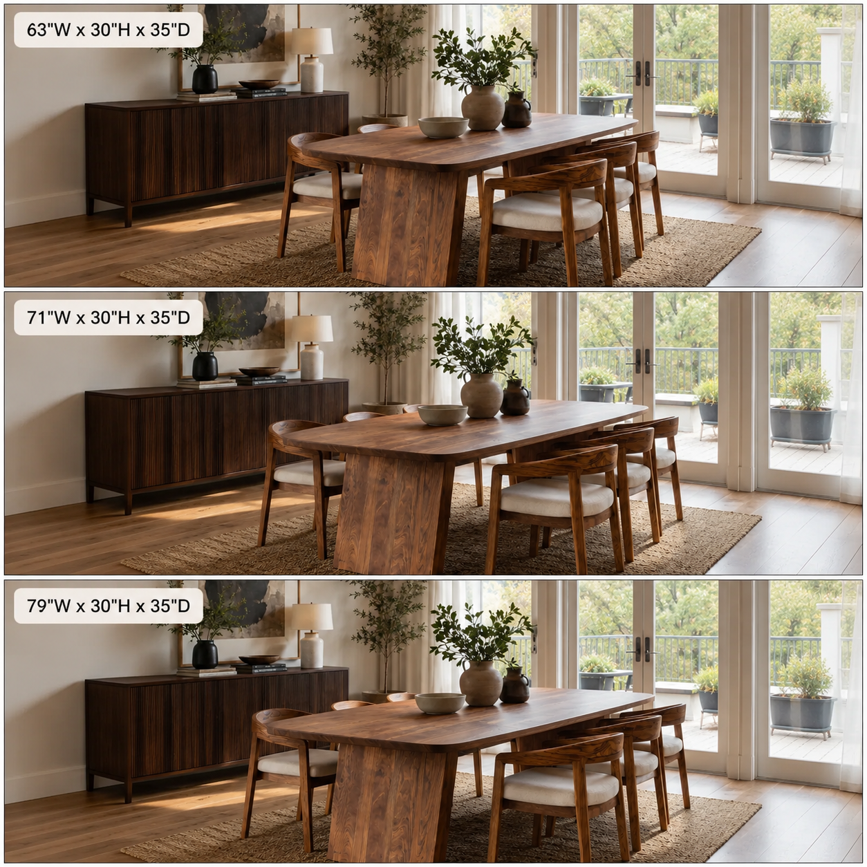 Oval Wood Dining Table Set – Solid Wood Dining Room Table with Chairs for Coastal Home Decor