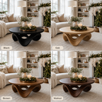 Ribbon Loop Round Wood Coffee Table
