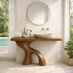 Tree Trunk Bathroom Vanity – Solid Wood Floating Vanity for Modern Bathroom Decor