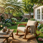 Outdoor Rocking Chair – Solid Wood Lounge Chair with Cushioned Seat