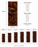 Carved Wood Wall Art – Solid Wood Vertical Wall Sculpture for Living Room Decor