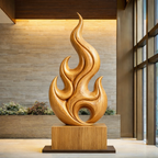Wooden Outdoor Sculpture – Modern Natural Art Decor