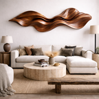 Organic Wave Wooden Wall Art – Sculptural Modern Décor