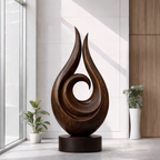Wooden Outdoor Sculpture – Modern Natural Art Decor