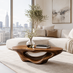Handcrafted Solid Wood Coffee Table – Sculptural Organic Design