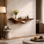 Curved Floating Shelf – Sculptural Solid Wood Wall Shelf for Living Room