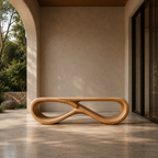 Infinity Bench – Sculptural Solid Wood Bench for Modern Living Room