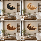 Wave Wood Wall Art – Solid Wood Backlit Wall Decor for Bedroom Decor
