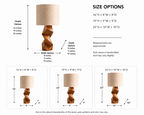 Geometric Wood Table Lamp – Solid Wood Bedside Lamp for Living Room Decor