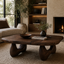 Rounded Coffee Table – Solid Wood Modern Table for Living Room Decor