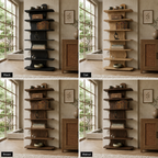 Tall Bookcase – Solid Wood Display Shelf for Living Room
