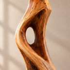 Sculptural Live Edge Wood Floor Lamp