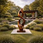 Wooden Outdoor Sculpture – Modern Natural Art Decor