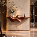 Curved Floating Shelf – Sculptural Solid Wood Wall Shelf for Living Room
