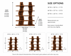 Wave Wood Bookshelf – Solid Wood Display Shelf for Living Room Decor