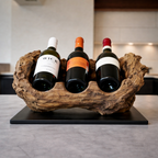 Wooden Wine Bottle Holder – Natural Tabletop Display