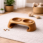 Personalized Wooden Pet Feeding Station – Custom Dog Bowl Stand