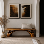 Handcrafted Solid Wood Sculptural Bench – Organic Modern Design