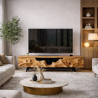 Live Edge TV Stand – Solid Wood Media Console for Living Room Decor