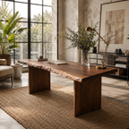 Live Edge Wood Desk – Solid Wood Office Table with Natural Edge for Home Office Decor