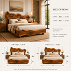 Live Edge Bed Frame – Solid Wood Bed with Sculptural Headboard