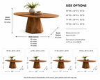 Oval Wood Dining Table – Solid Wood Pedestal Table for Dining Room Decor