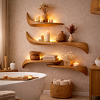 Floating Wall Shelves – Sculptural Solid Wood Shelves for Organic Wall Decor