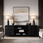 Solid Wood TV Stand – Modern Natural Media Console