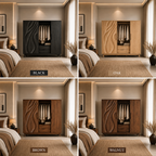Carved Wood Wardrobe – Solid Wood Sliding Closet Cabinet for Bedroom Decor