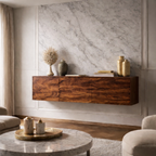 Modern Floating Wooden TV Console – Wall Mounted Media Cabinet