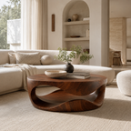 Sculptural Wave Wood Coffee Table
