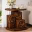 Sculptural Solid Wood Rose Side Table – Hand-Carved Floral Accent