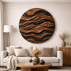 Carved Wooden Wall Art – Modern Natural Leaf Wall Sculpture