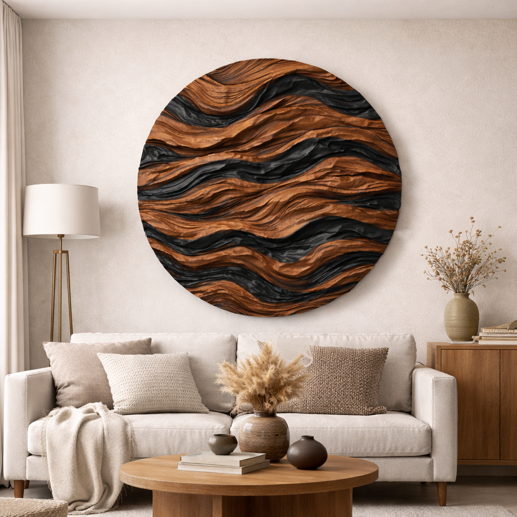 Carved Wooden Wall Art – Modern Natural Leaf Wall Sculpture