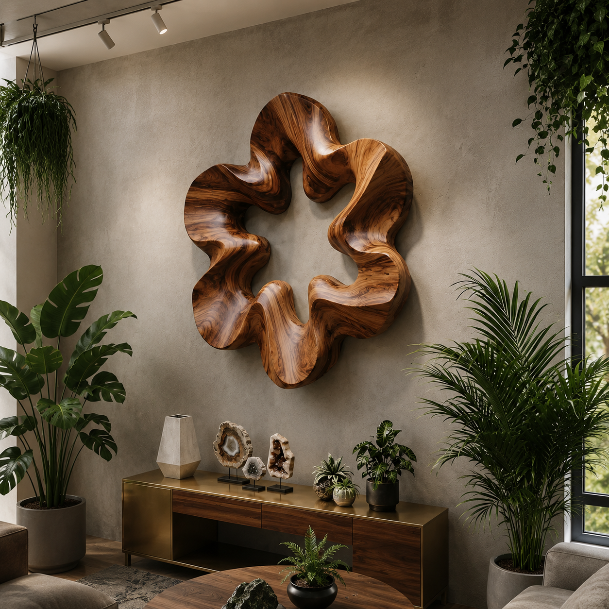 Organic Flow Wood Wall Sculpture